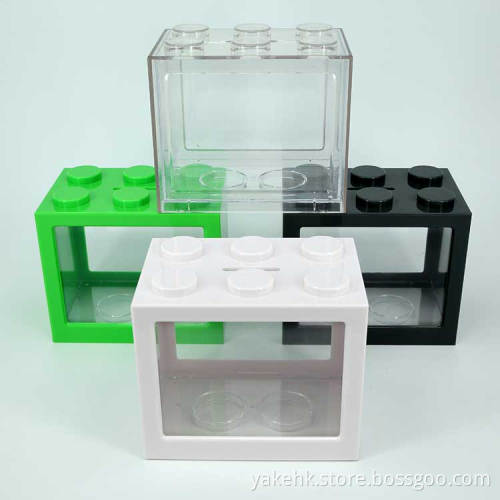 Mini USB Fish Tanks With Multi-functions LED Light &watch box & money save box